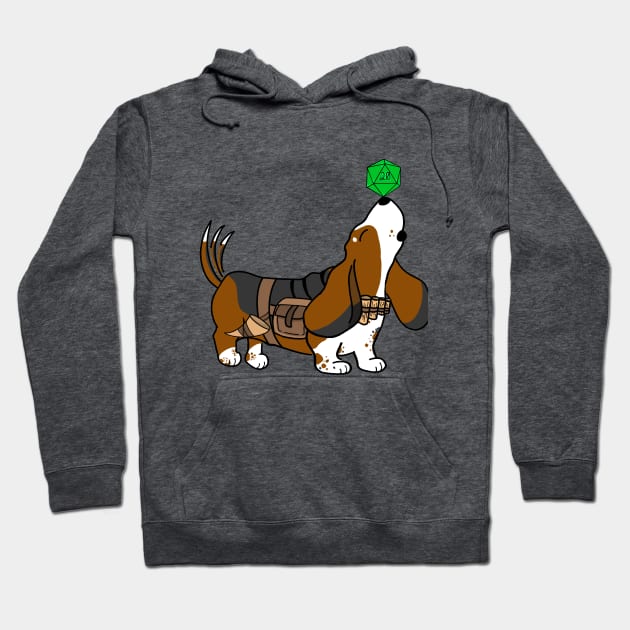 Basset Hound Bard | DND Dogs | Fantasy Art Hoodie by Roll 4 Cuteness 